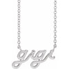 14K White Gold 14.88x7.93 mm Lowercase Script Gigi Necklace