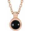 14K Rose Gold Bezel-Set Necklace with Natural White Opal - Adjustable 16-18