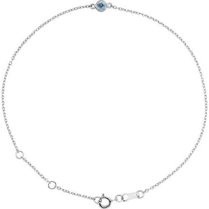 14K Yellow Gold, 3 mm Natural Blue Sapphire Bezel-Set Bracelet