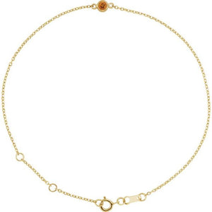 14K Yellow Gold, 3 mm Natural Blue Sapphire Bezel-Set Bracelet
