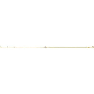 14K Yellow Gold, 3 mm Natural Blue Sapphire Bezel-Set Bracelet