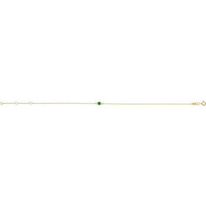 14K Yellow Gold, 3 mm Natural Blue Sapphire Bezel-Set Bracelet