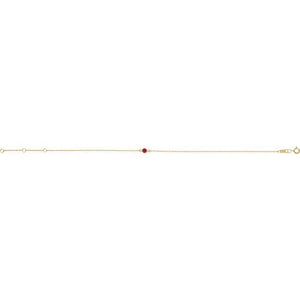 14K Yellow Gold, 3 mm Natural Blue Sapphire Bezel-Set Bracelet