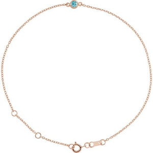 14K Yellow Gold, 3 mm Natural Blue Sapphire Bezel-Set Bracelet