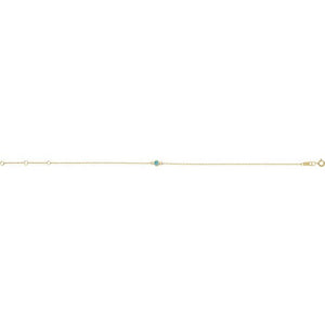 14K Yellow Gold, 3 mm Natural Blue Sapphire Bezel-Set Bracelet