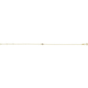 14K Yellow Gold, 3 mm Natural Blue Sapphire Bezel-Set Bracelet