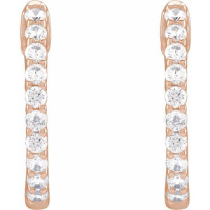 14K Gold 1/2 CTW Natural Diamond 19.3 mm Hinged Hoop Earring