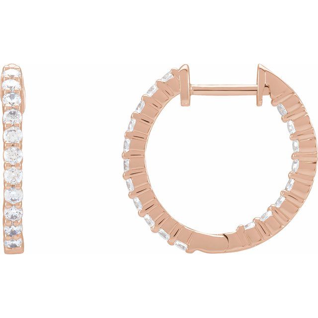 14K Gold Inside-Outside Hoop Earring Mountings