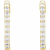 14K Gold 1/2 CTW Natural Diamond 19.3 mm Hinged Hoop Earring