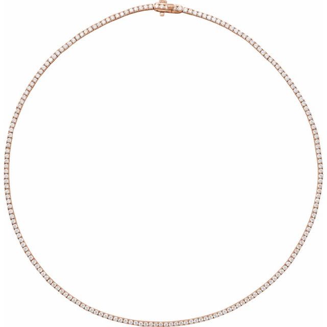 14K Gold Natural Diamond Line Necklace - Options Available