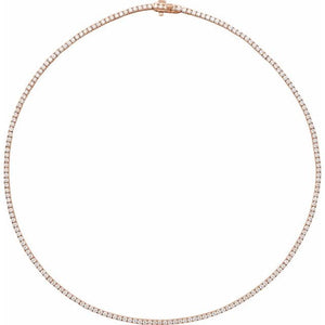 14K Gold Natural Diamond Line Necklace - Options Available