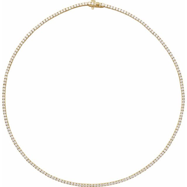 14K Gold Natural Diamond Line Necklace - Options Available