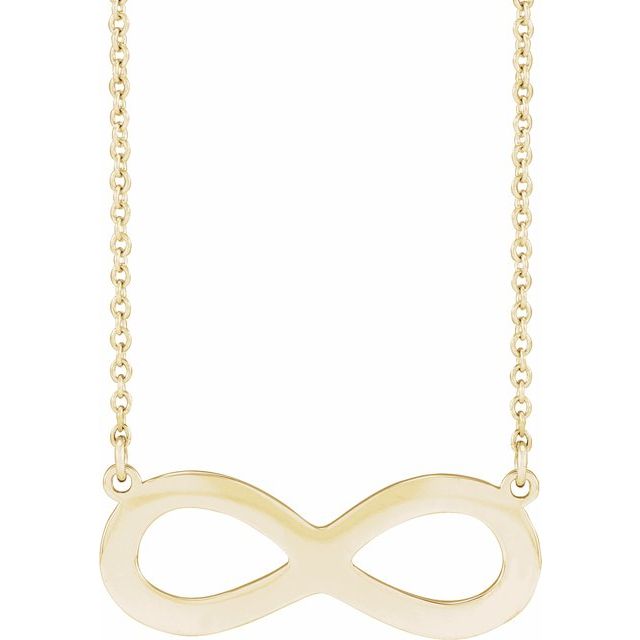 14K Gold Engravable Infinity Family Necklace