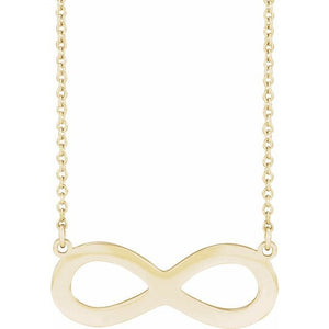 14K Gold Engravable Infinity Family Necklace