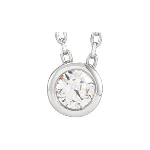 Platinum 1/10 CT Natural Diamond Adjustable Necklace - Modern Elegance