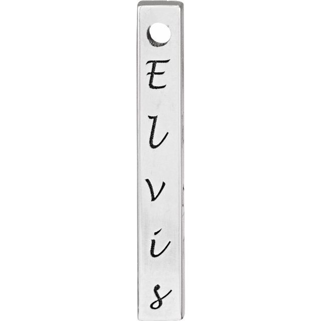 14K Gold Engravable Four-Sided Vertical Bar Slide Pendant