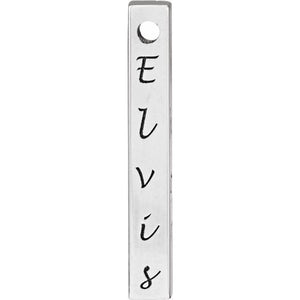 14K Gold Engravable Four-Sided Vertical Bar Slide Pendant