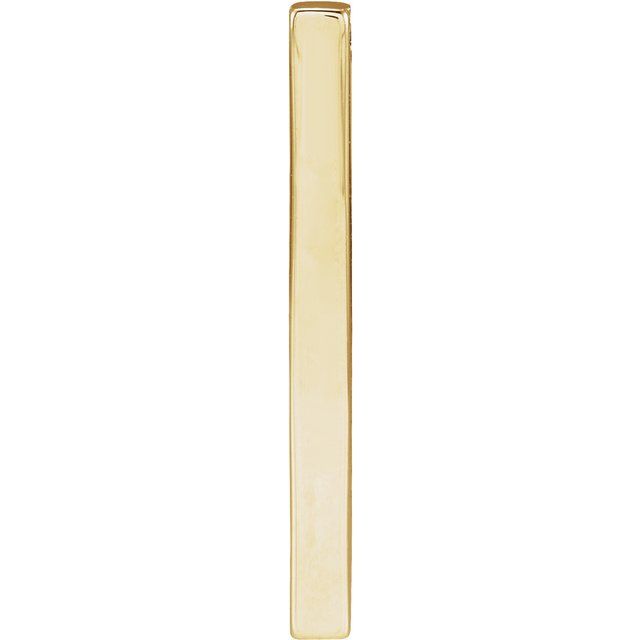 Engravable Four-Sided Vertical Bar Slide Pendant | 14K Gold, Silver & Platinum | 12 - 35 Mm x 2.5 Mm | Polished