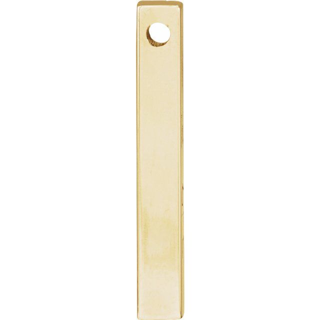 14K Gold Engravable Four-Sided Vertical Bar Slide Pendant