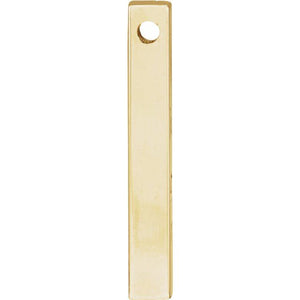 14K Gold Engravable Four-Sided Vertical Bar Slide Pendant