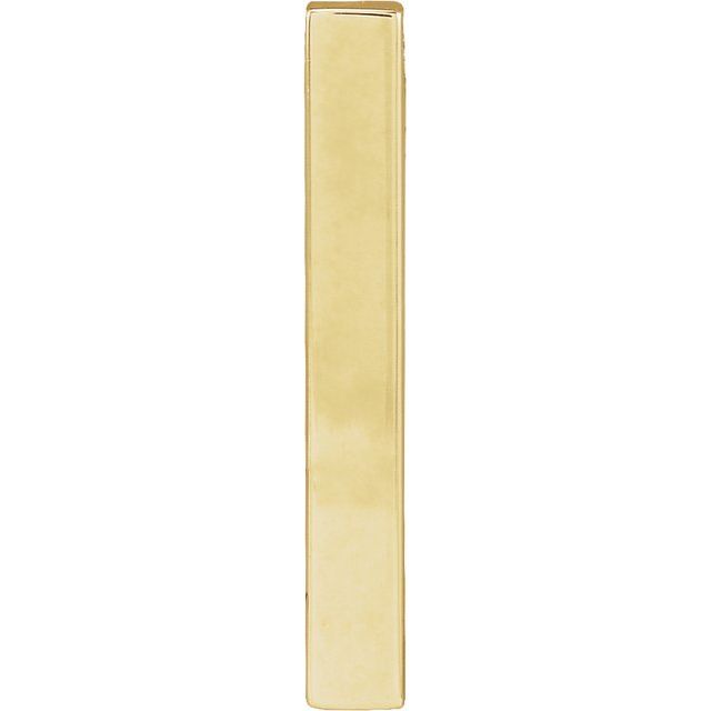 14K Gold Engravable Four-Sided Vertical Bar Slide Pendant