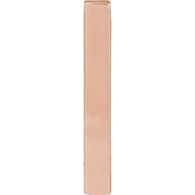 14K Gold Engravable Four-Sided Vertical Bar Slide Pendant