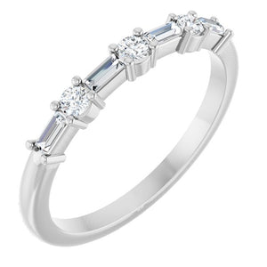 Platinum & 14K Gold Natural Diamond Anniversary Band - Options Available