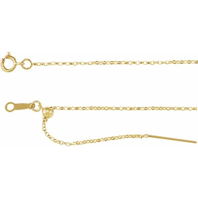 Adjustable Threader Rolo Chain Bracelet in 14K Gold