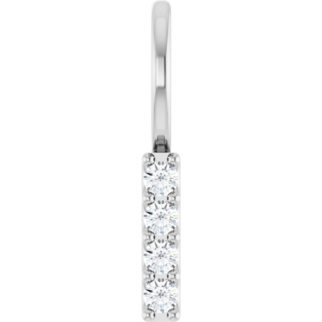 14K White Gold Polished 1/6 CTW Natural Diamond Vertical Bar Pendant