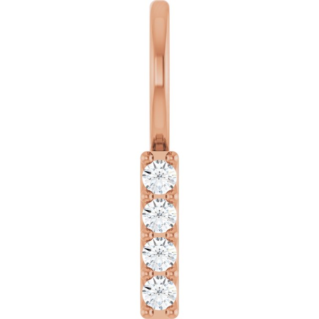 Natural Diamond Vertical Bar Pendant | 14K Gold, Silver & Platinum | 1/6 - 0.07 CTW | 1.7 Mm | Round | Polished