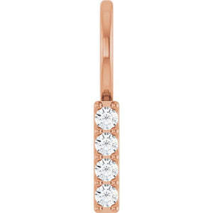 0.07 CTW Natural Diamond Vertical Bar Pendant in 14K Gold, Silver & Platinum
