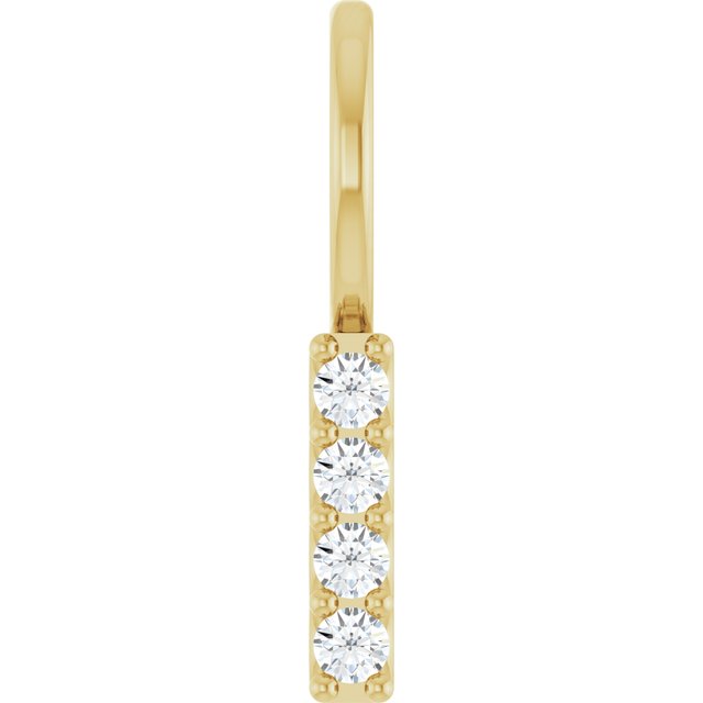 0.07 CTW Natural Diamond Vertical Bar Pendant in 14K Gold, Silver & Platinum