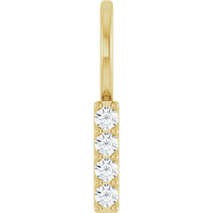0.07 CTW Natural Diamond Vertical Bar Pendant in 14K Gold, Silver & Platinum