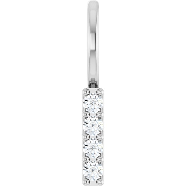 0.07 CTW Natural Diamond Vertical Bar Pendant in 14K Gold, Silver & Platinum