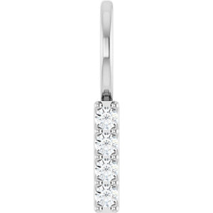 0.07 CTW Natural Diamond Vertical Bar Pendant in 14K Gold, Silver & Platinum