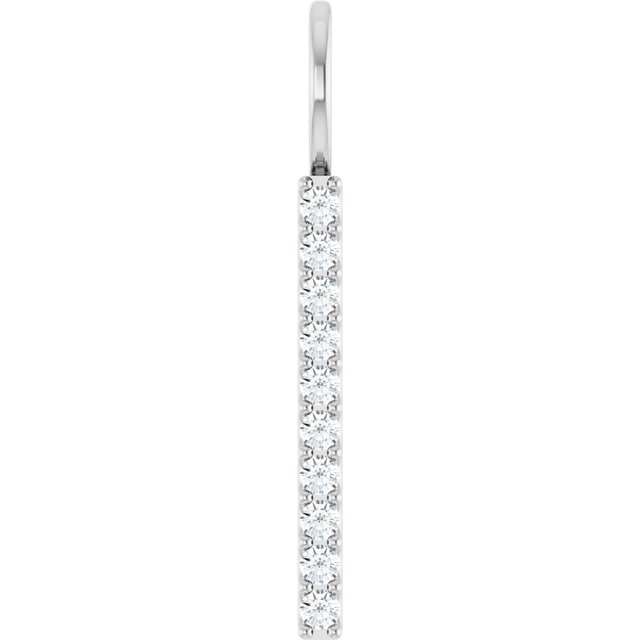 14K White Gold Polished 1/6 CTW Natural Diamond Vertical Bar Pendant