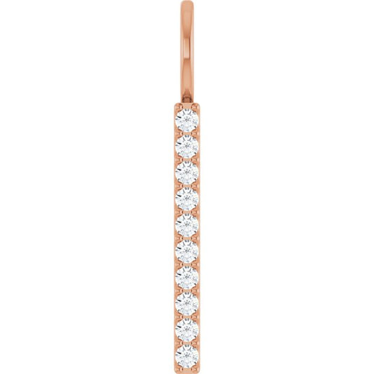 1/6 CTW Lab-Grown Diamond Vertical Bar Pendant in 14K Gold