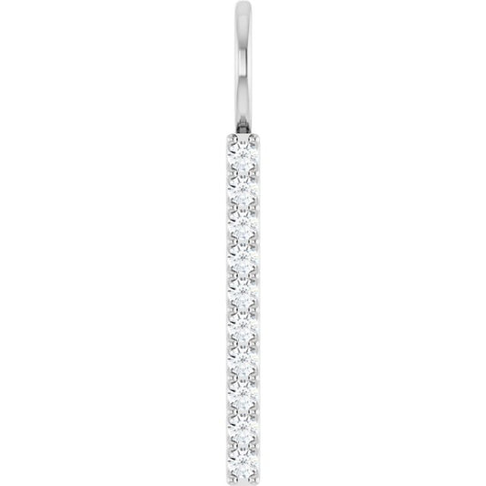 1/6 CTW Lab-Grown Diamond Vertical Bar Pendant in 14K Gold