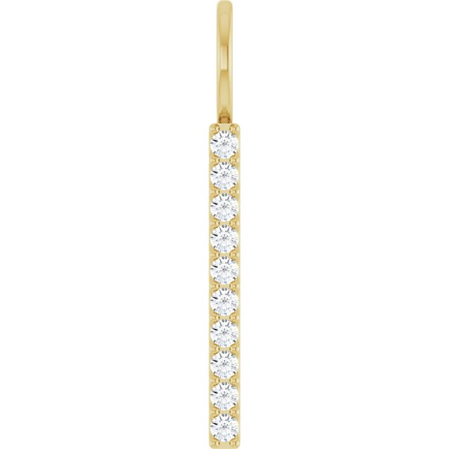 14K White Gold Polished 1/6 CTW Natural Diamond Vertical Bar Pendant