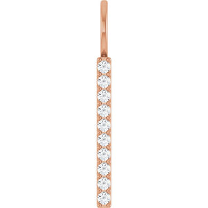 Natural Diamond Vertical Bar Pendant | 14K Gold, Silver & Platinum | 1/6 - 0.07 CTW | 1.7 Mm | Round | Polished