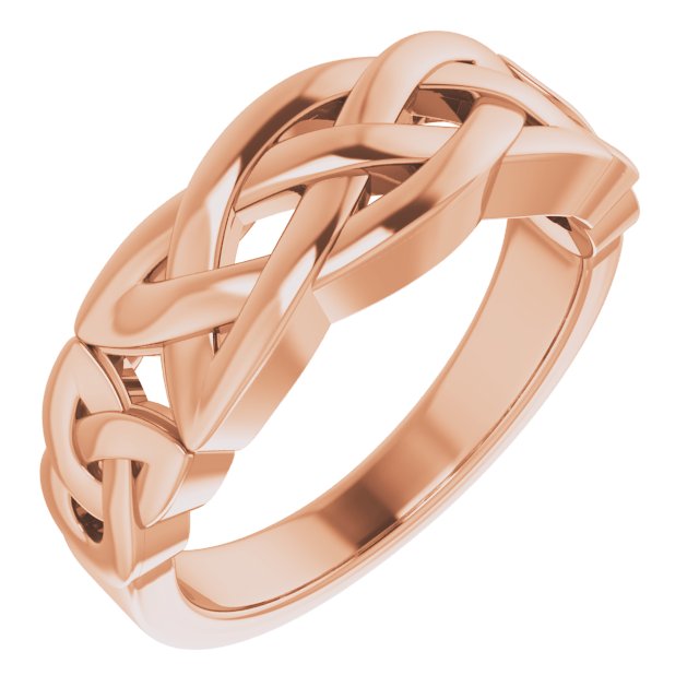 Celtic-Inspired Ring | 14K Gold, Silver & Platinum | Polished