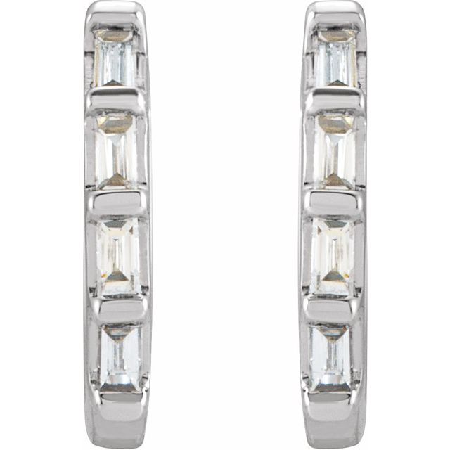 14K Yellow Gold Huggie Earrings with 1/10 CTW Natural Diamonds