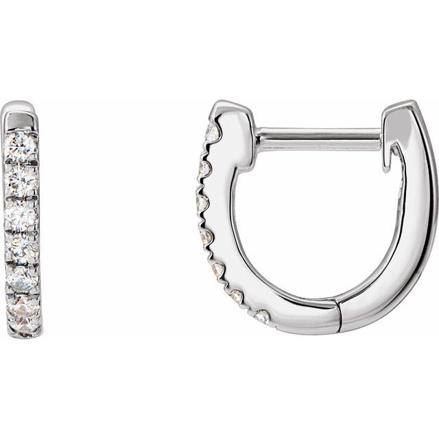 14K Gold Natural Diamond Hoop Earrings - Options Available