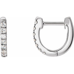 14K Gold Natural Diamond Hoop Earrings - Options Available