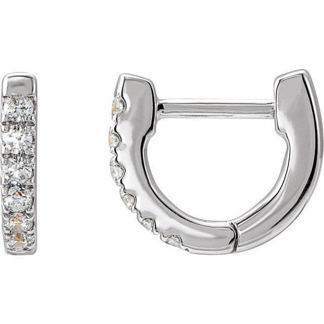 14K Gold Natural Diamond Hoop Earrings - Options Available