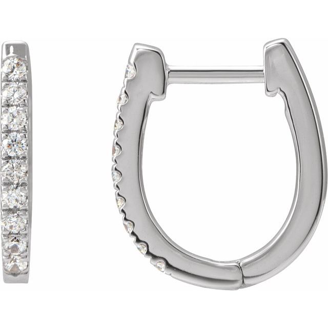 14K Gold Natural Diamond Hoop Earrings - Options Available