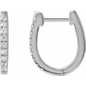 14K Gold Natural Diamond Hoop Earrings - Options Available