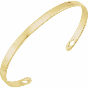 14K Gold Engravable Cuff Bracelet