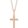 14K White Gold Knife-Edge Cross 16-18