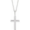 14K White Gold Knife-Edge Cross 16-18